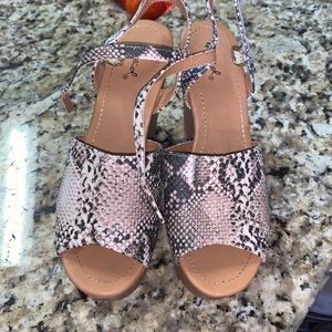 Snakeskin wedges